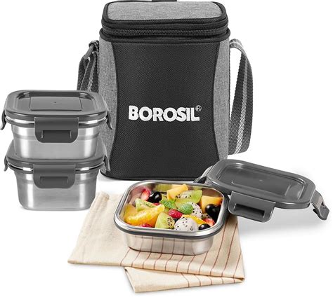 steel tiffin box flipkart|Buy Borosil Feast Stainless Steel Lunch Box with Bag .